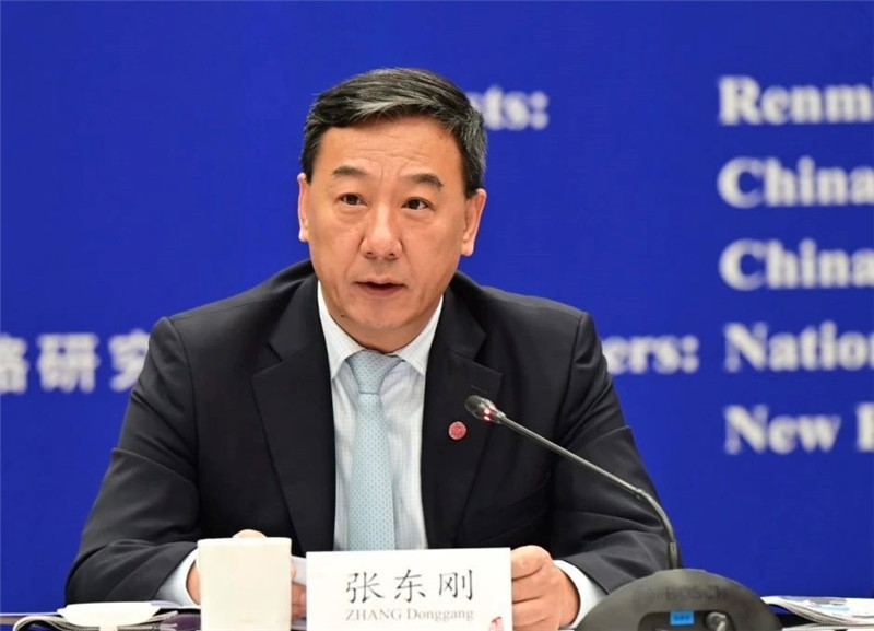 中國人民大學黨委書記、國家發展與戰略研究院理事長張東剛作論壇開幕致辭。主辦方供圖