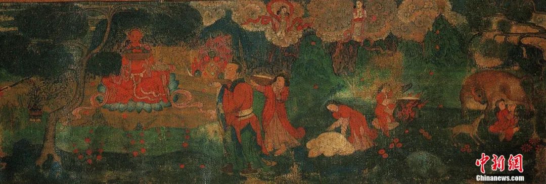 14世紀唐卡卷軸畫《女神》局部。<a target='_blank' href='/'><p  align=