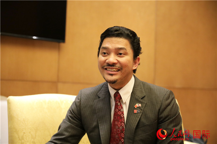 馬來西亞駐華大使館教育參贊沙烈胡丁在2024中國-東盟教育交流周期間接受人民網專訪。人民網 王婧攝