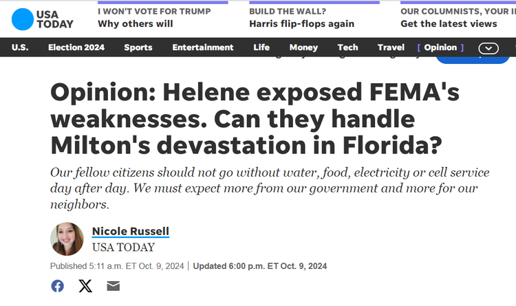 美媒:颶風肆虐折射出美國基礎設施薄弱弊端