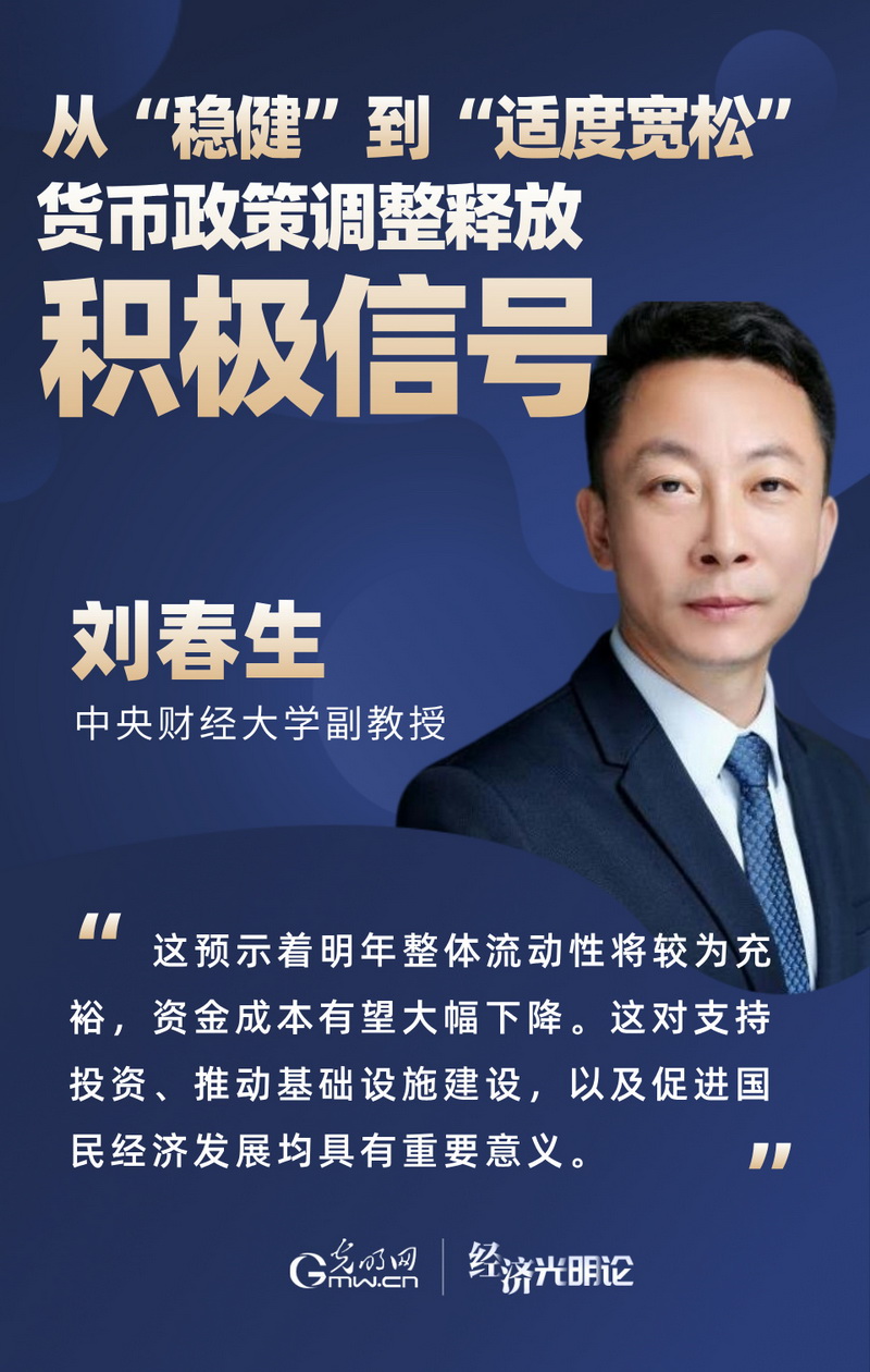 經濟光明論·專家談丨從“穩健”到“適度寬松” 貨幣政策調整釋放積極信號