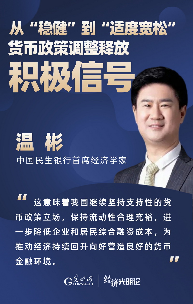 經濟光明論·專家談丨從“穩健”到“適度寬松” 貨幣政策調整釋放積極信號