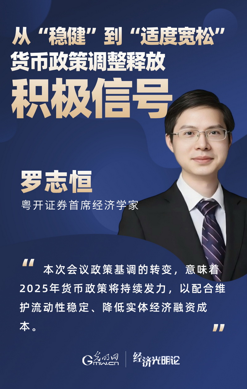 經濟光明論·專家談丨從“穩健”到“適度寬松” 貨幣政策調整釋放積極信號