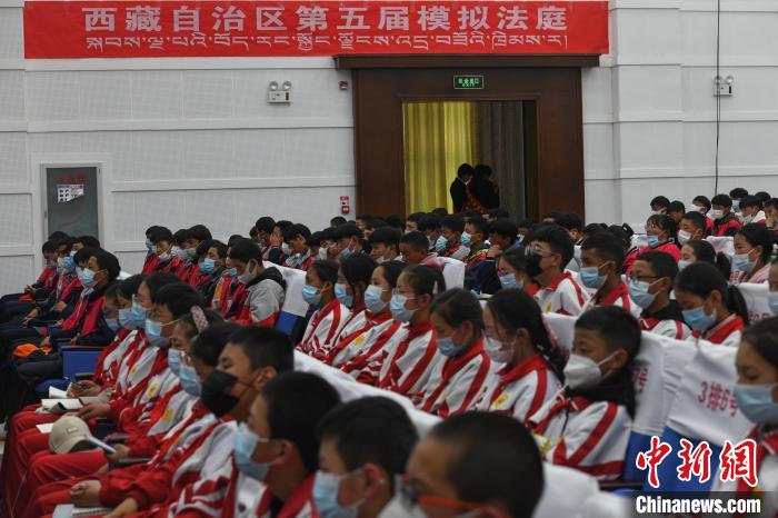 圖為西藏自治區第五屆模擬法庭現場。　貢嘎來松 攝